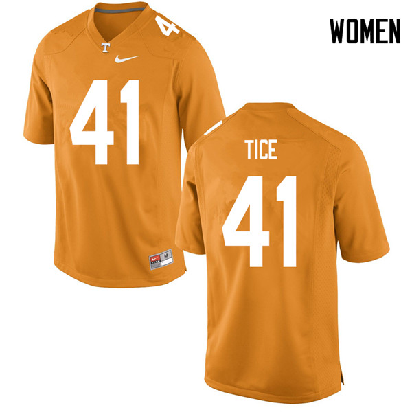 Women #41 Ryan Tice Tennessee Volunteers College Football Jerseys Sale-Orange - Click Image to Close